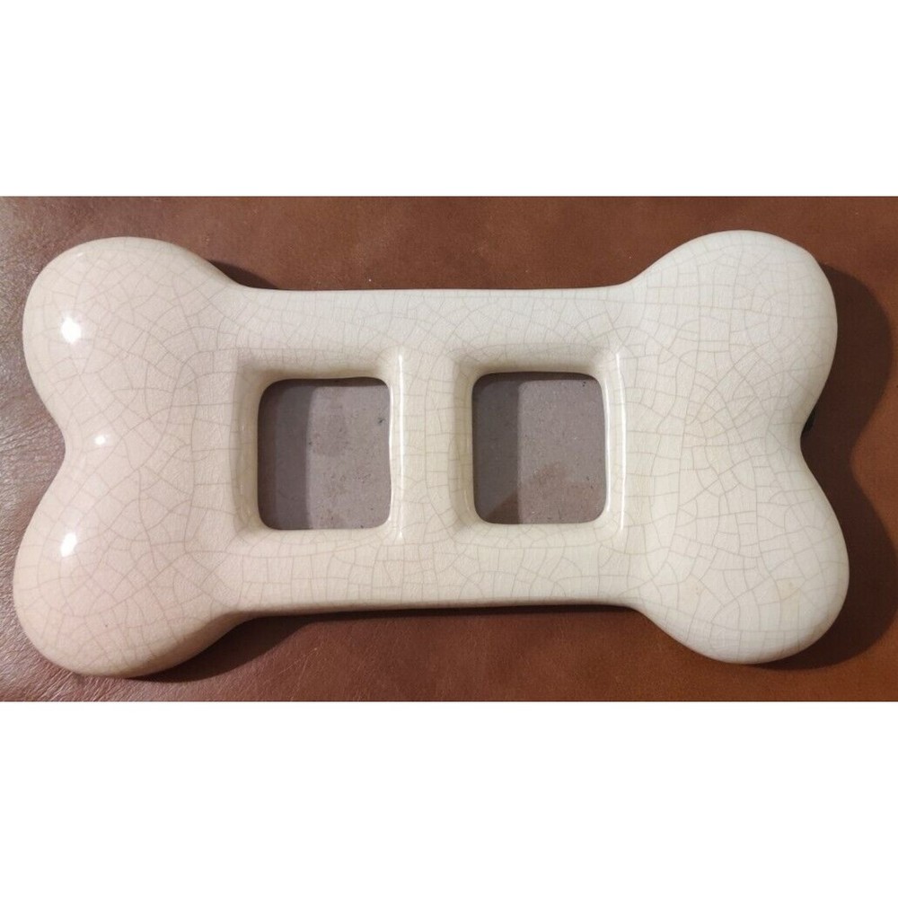 Pet Giftco White Ceramic Dog Bone 8" Picture Photo Frame New in Box - Picture 2 of 4